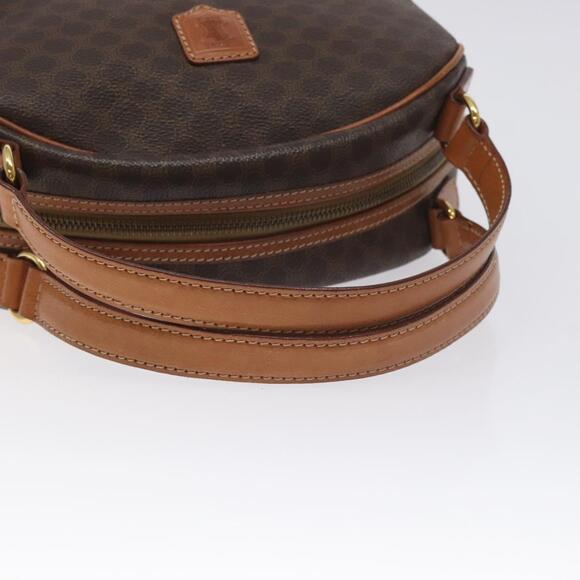 CELINE Macadam Canvas Hand Bag Pvc Leather Brown Gold - Picture 7 of 12